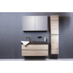 Forzalaqua Palermo lavabo 100.5x51.5x9cm Rectangulaire 0 trous de robinet Pierre naturelle Granit adouci SW67760